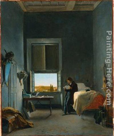 Leon Cogniet The Artist in His Room at the Villa Medici, Rome